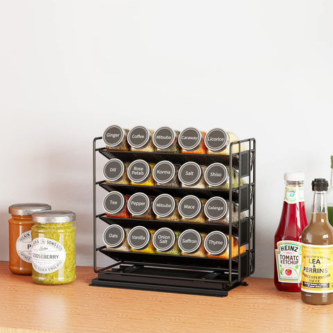 SpaceAid compact spice rack helps maximize cabinet space.