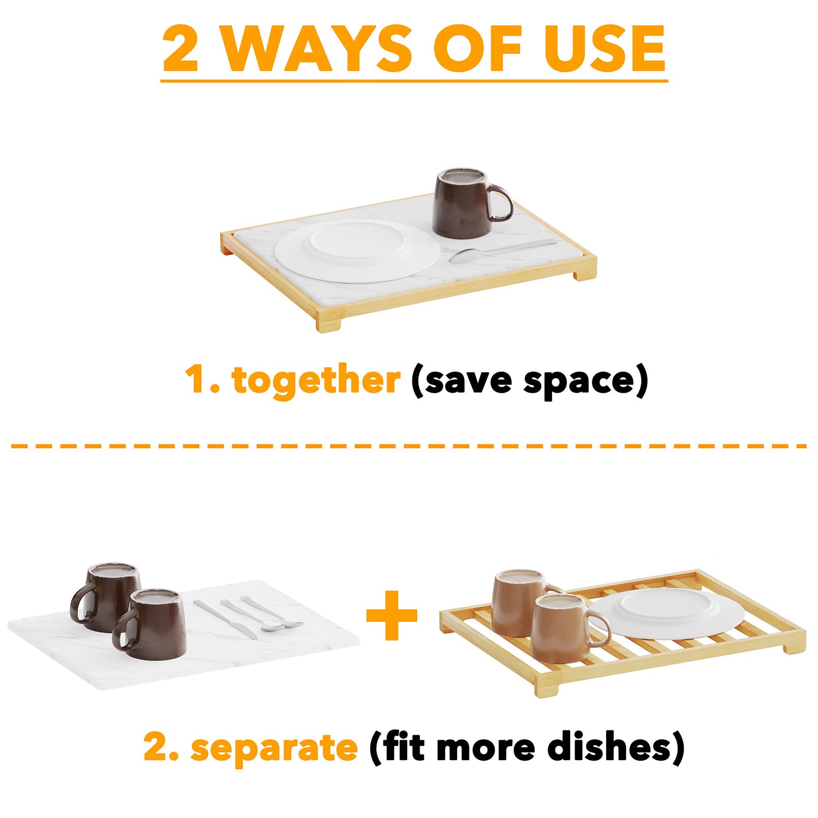 SpaceAid dish pad with rack holds utensils and cups neatly