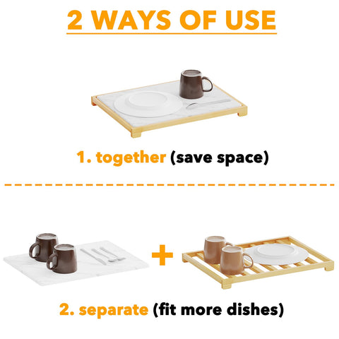 SpaceAid dish pad with rack holds utensils and cups neatly