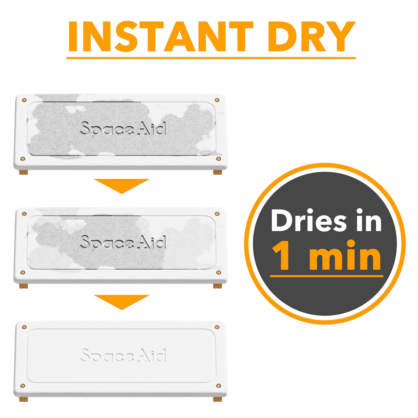 SpaceAid DryingNeat quick-dry pad reduces water on the counter after use.