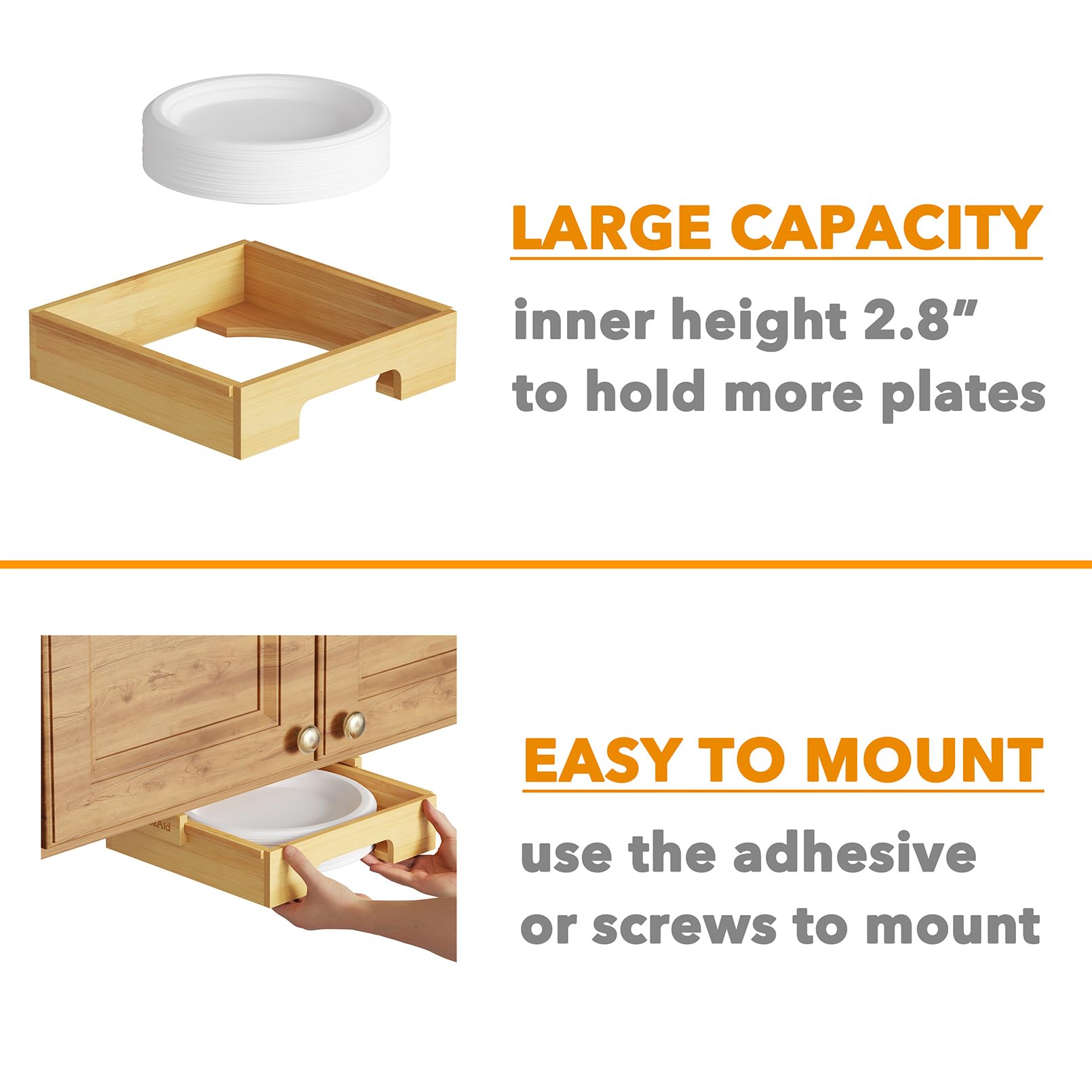 SpaceAid durable bamboo construction supports frequent use with a natural look.