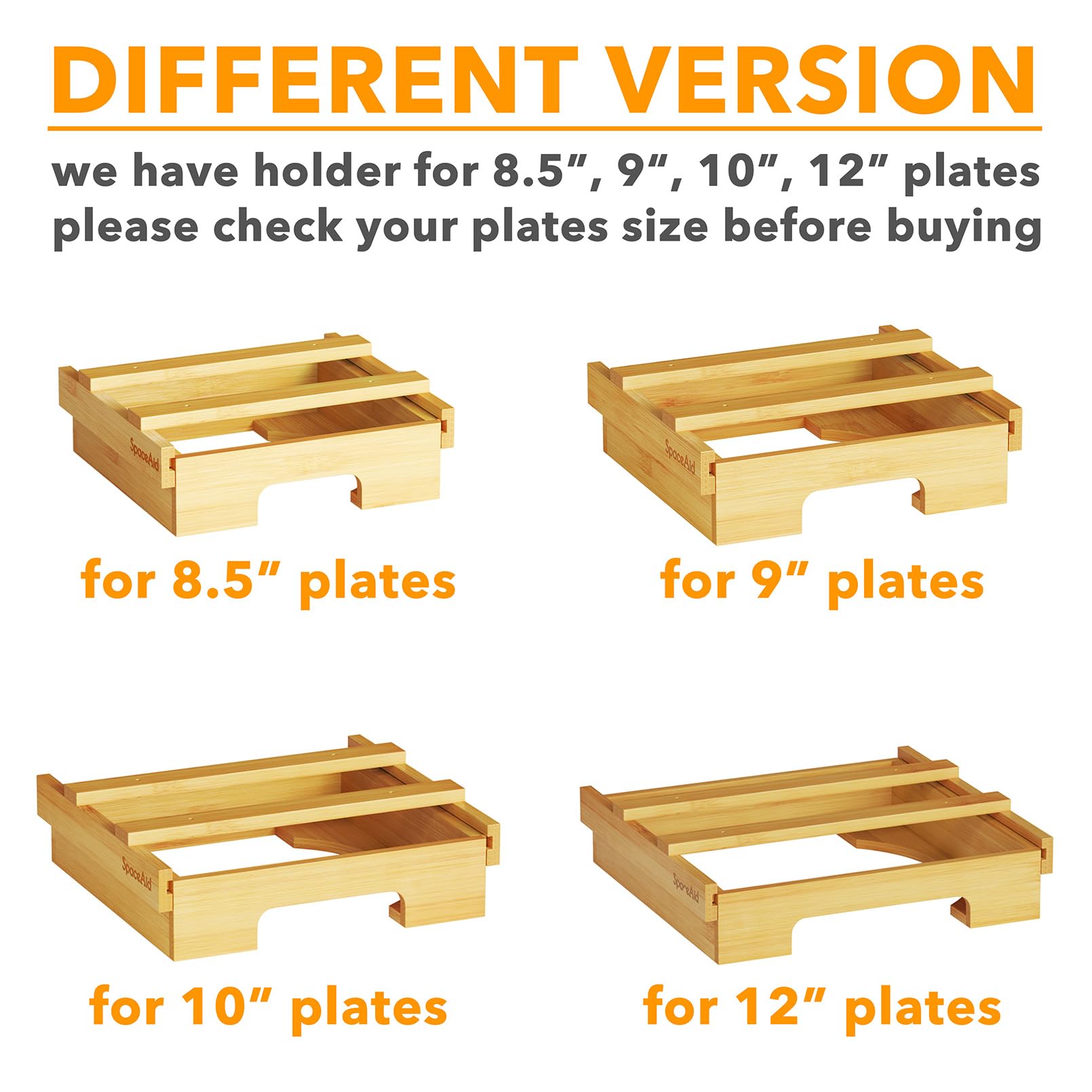 SpaceAid easy-dispense design lets you grab a plate in one motion.