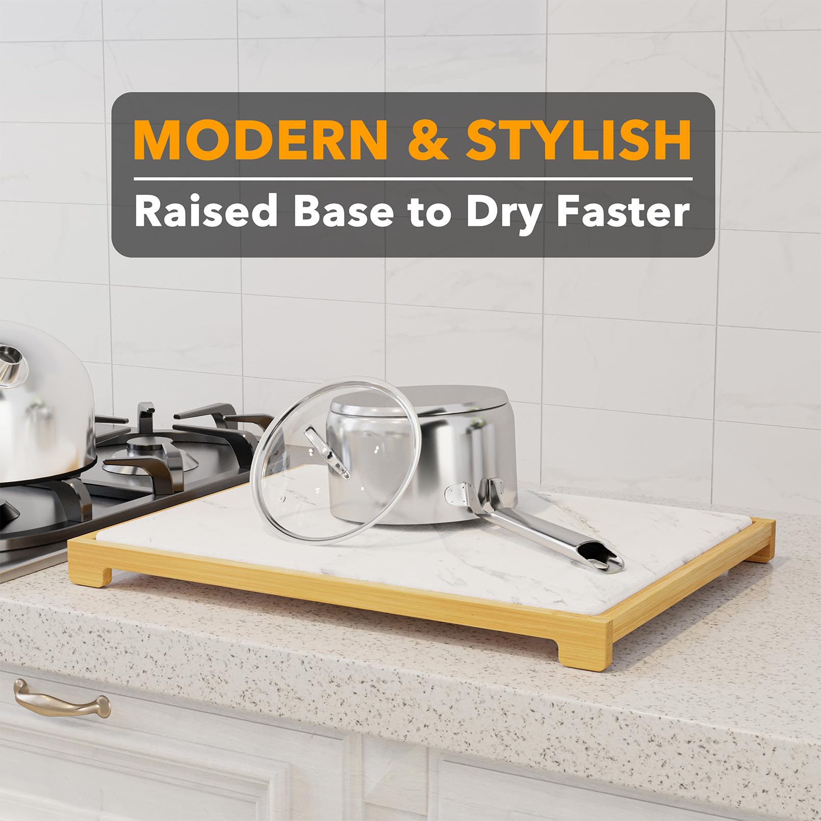 SpaceAid fast-drying pad shows rapid moisture removal from dishes