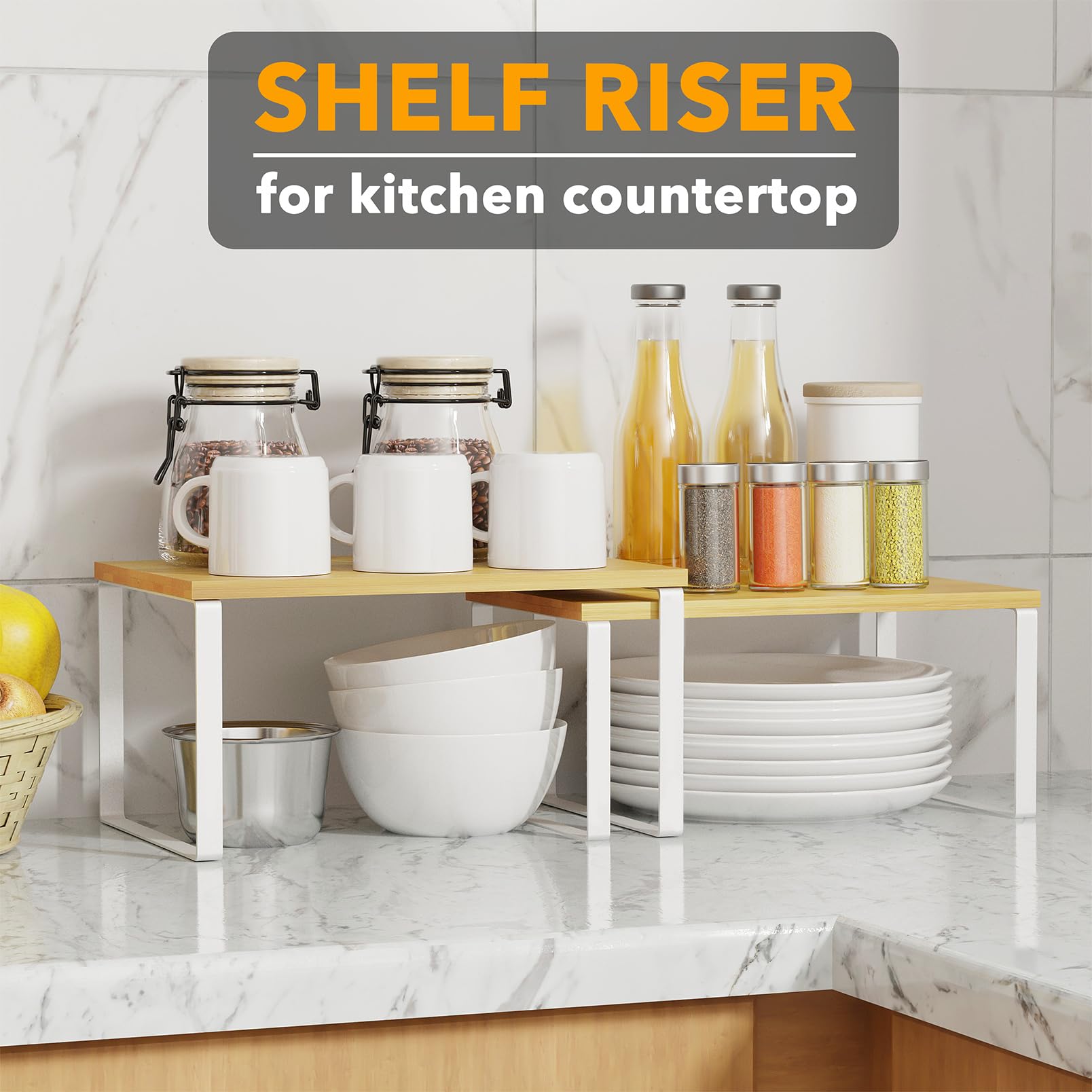 SpaceAid kitchen organizer keeps countertops tidy and accessible