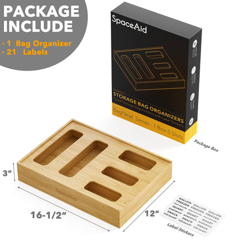 SpaceAid label stickers included for quick contents identification and organization.