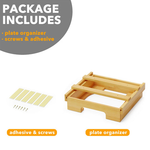 SpaceAid large-capacity plate holder stores many 10-inch plates neatly.