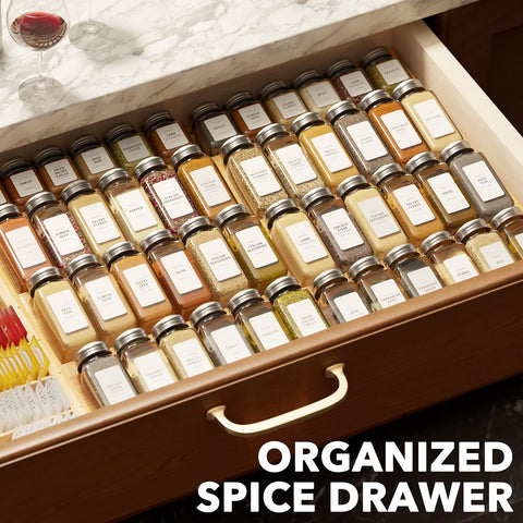 SpaceAid bamboo finish complements modern kitchens with natural, stylish storage.