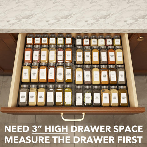 SpaceAid bamboo drawer insert, side view, demonstrates sturdy construction.
