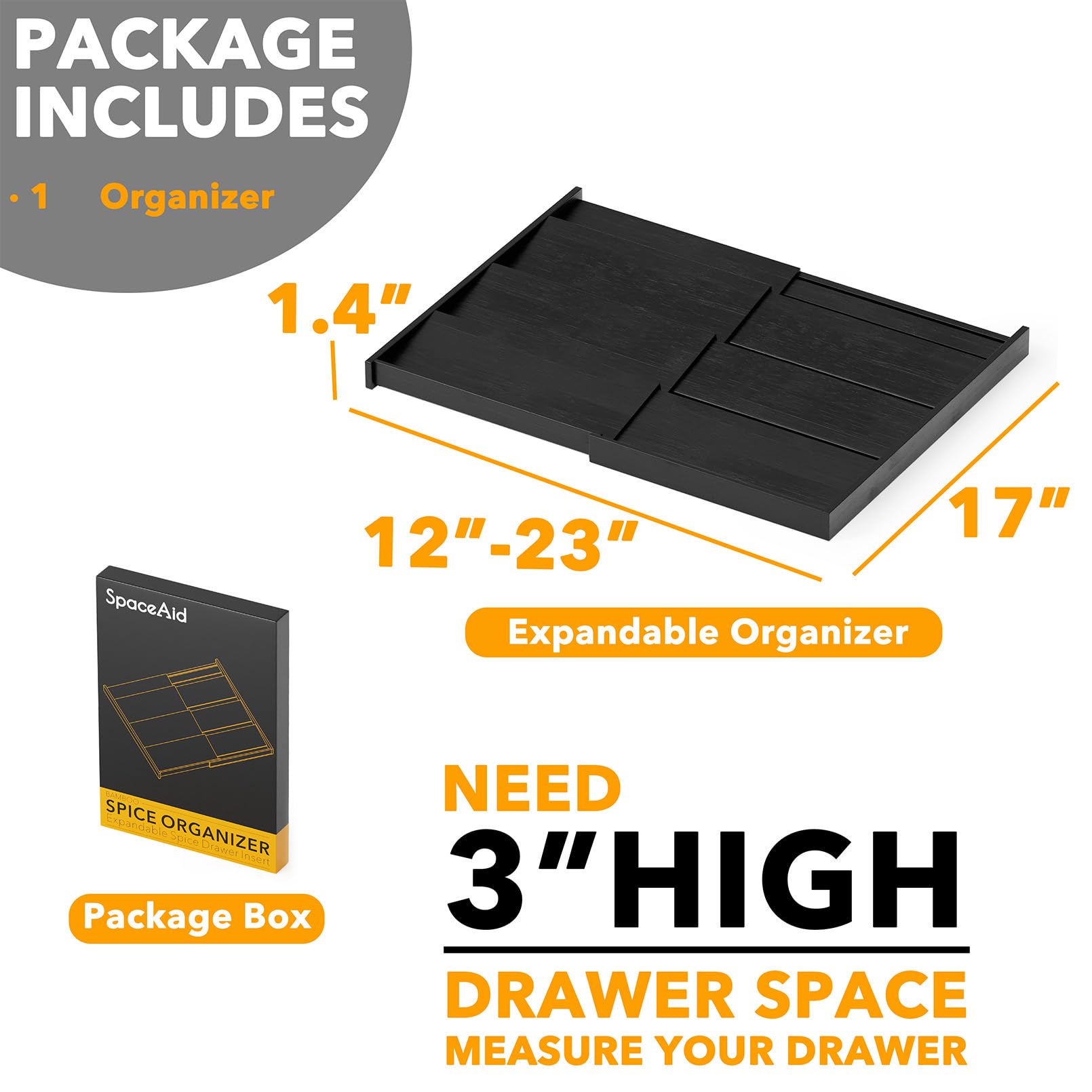 SpaceAid spice drawer in-use in a busy kitchen, easy access.