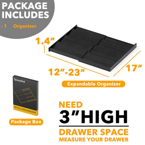 SpaceAid spice drawer in-use in a busy kitchen, easy access.
