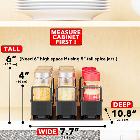 SpaceAid spice rack front labels display for fast meal prep and easy identification.