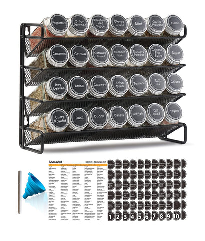SpaceAid 4-tier spice rack front view for easy access and organization