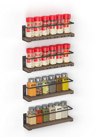 SpaceAid spice rack door-mount on cabinet for quick spice access.