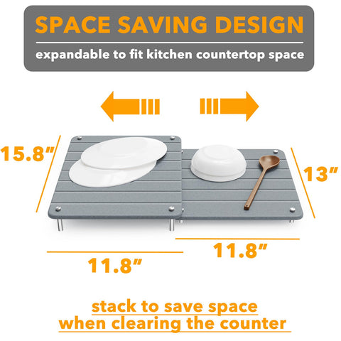 SpaceAid stone mat on the counter promotes an organized workspace.