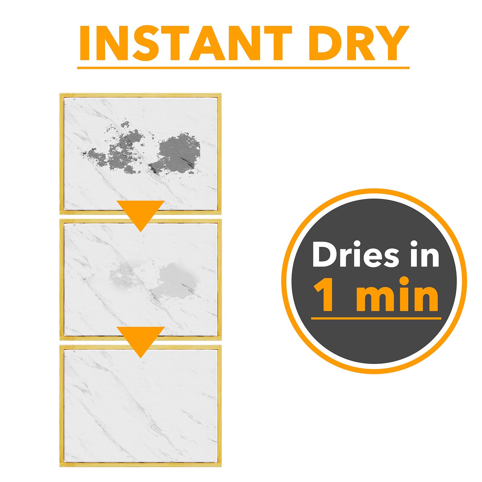 SpaceAid stone drying surface demonstrates quick moisture absorption