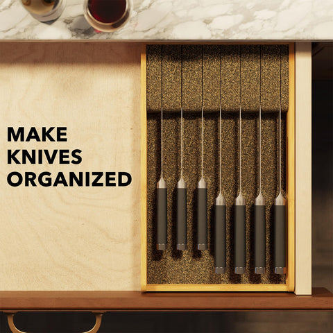 SpaceAid sturdy bamboo tray holds various blades securely during daily use.
