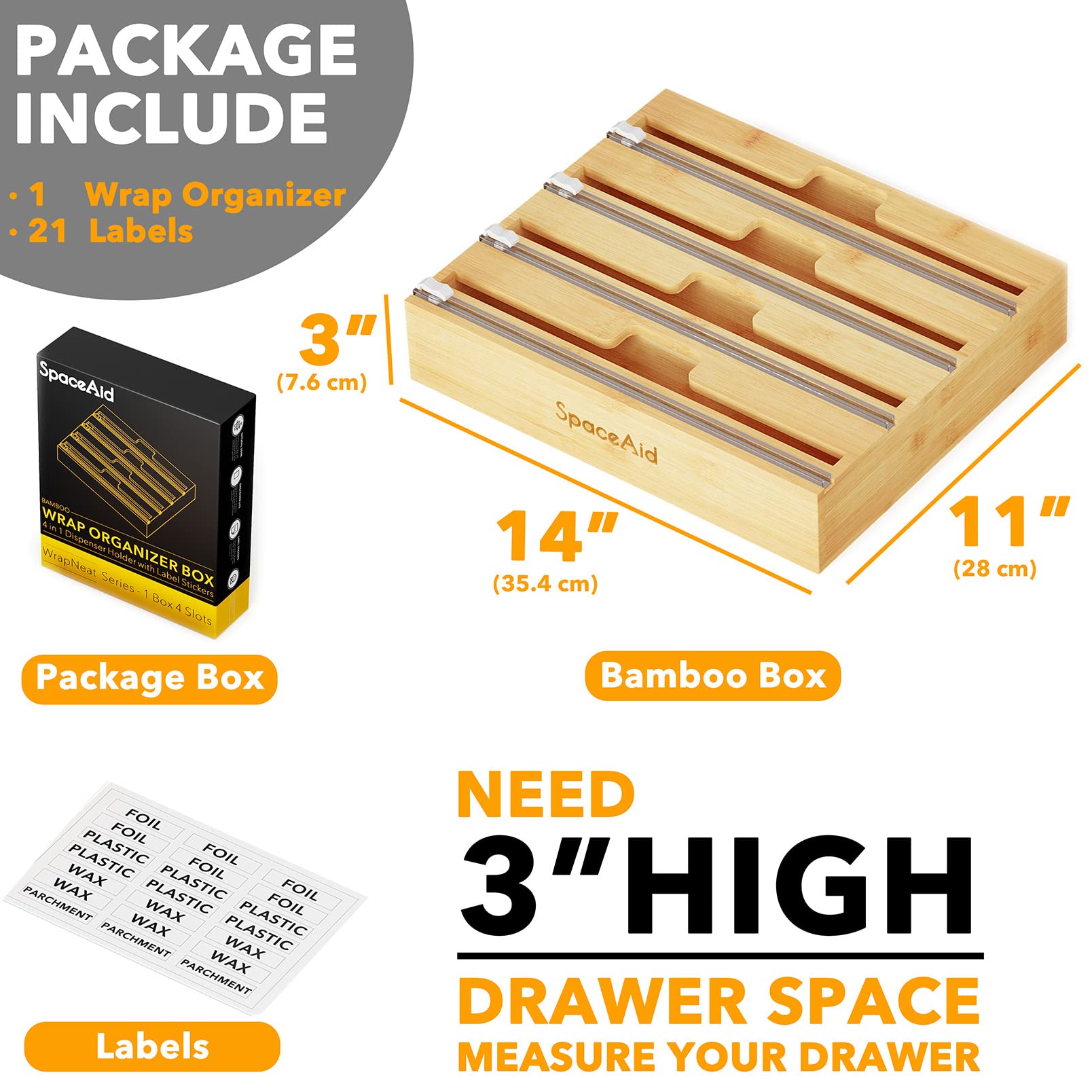 SpaceAid WrapNeat 4-in-1 bamboo material highlights eco-friendly construction