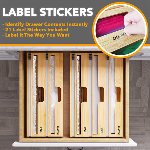 SpaceAid WrapNeat bamboo base with 3-inch height provides stable storage.
