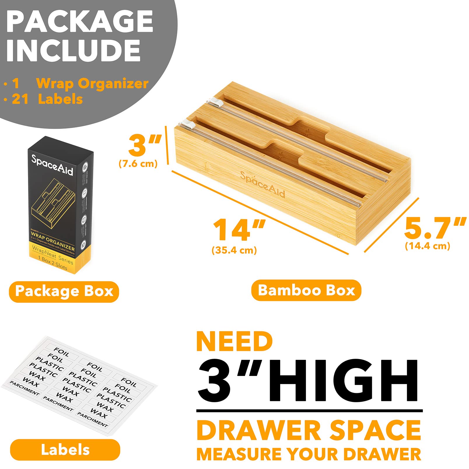 SpaceAid WrapNeat mounted option for easy access on counter or wall