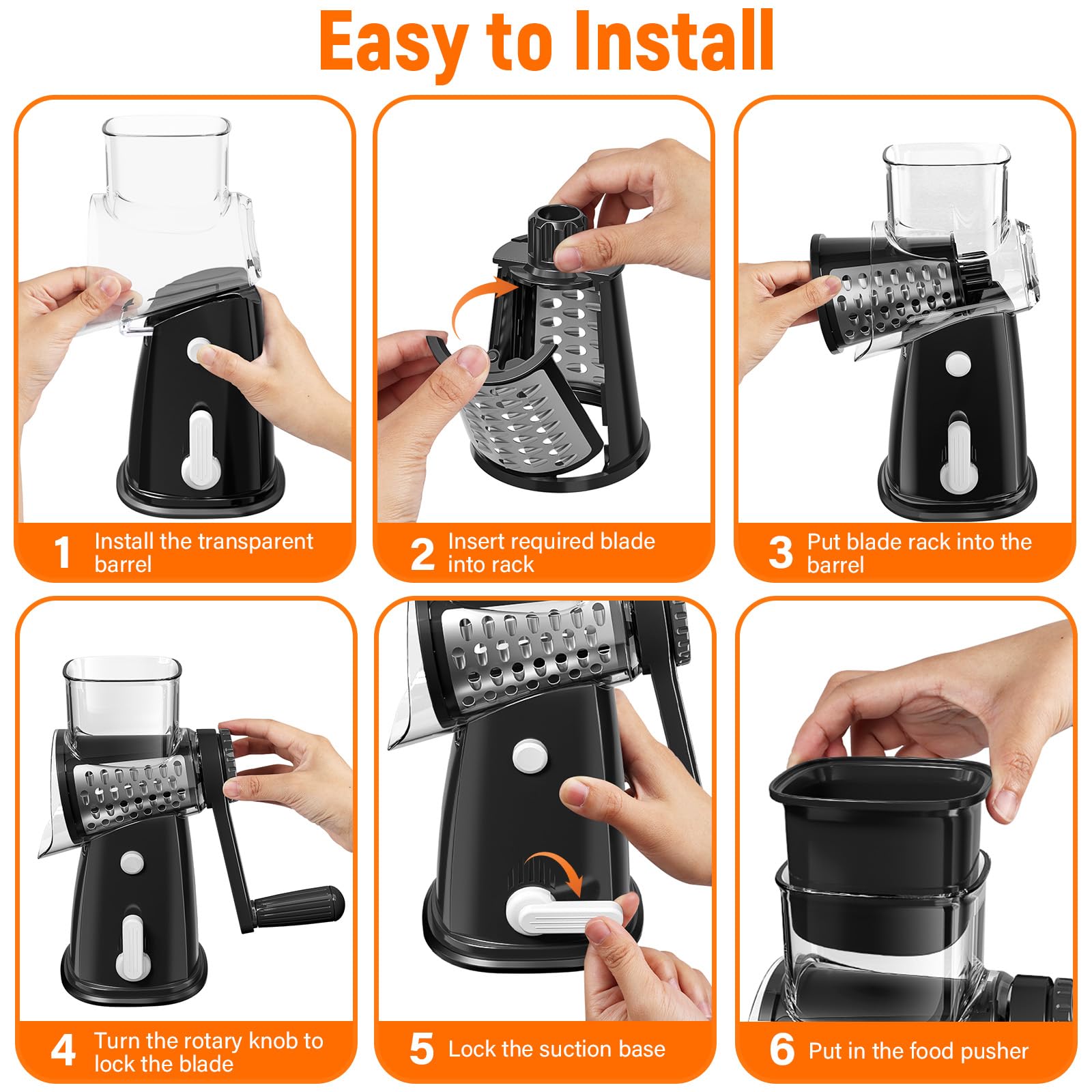 SpaceHacks compact storage design keeps blades organized, saving counter space.