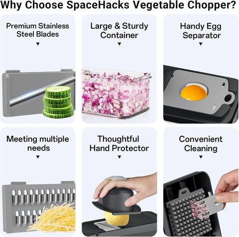 SpaceHacks vegetable chopper finger guard keeps hands safe during chopping
