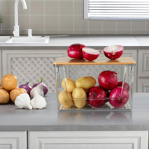 Spacemart pantry organizer made of clear plastic for quick content visibility