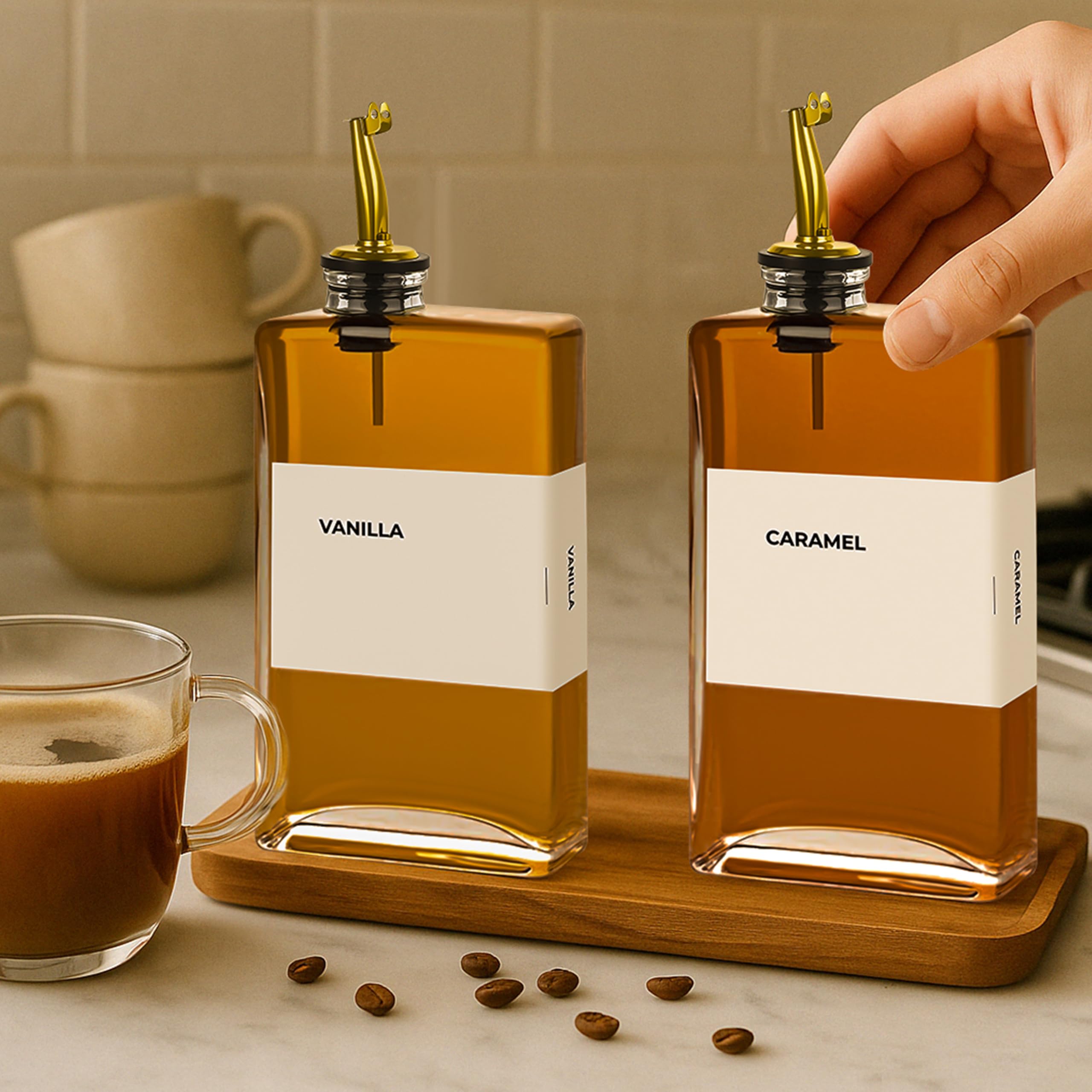Spaceneat modern kitchen countertop display with elegant dispenser set