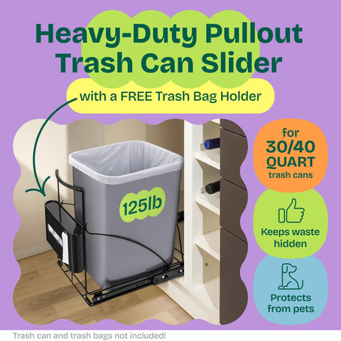 Spaces Tools trash bag holder dispenser shows organized roll storage for quick bag changes.