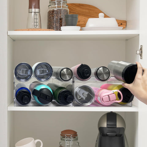 Spaclear bottle organizer in fridge storage setup for easy access