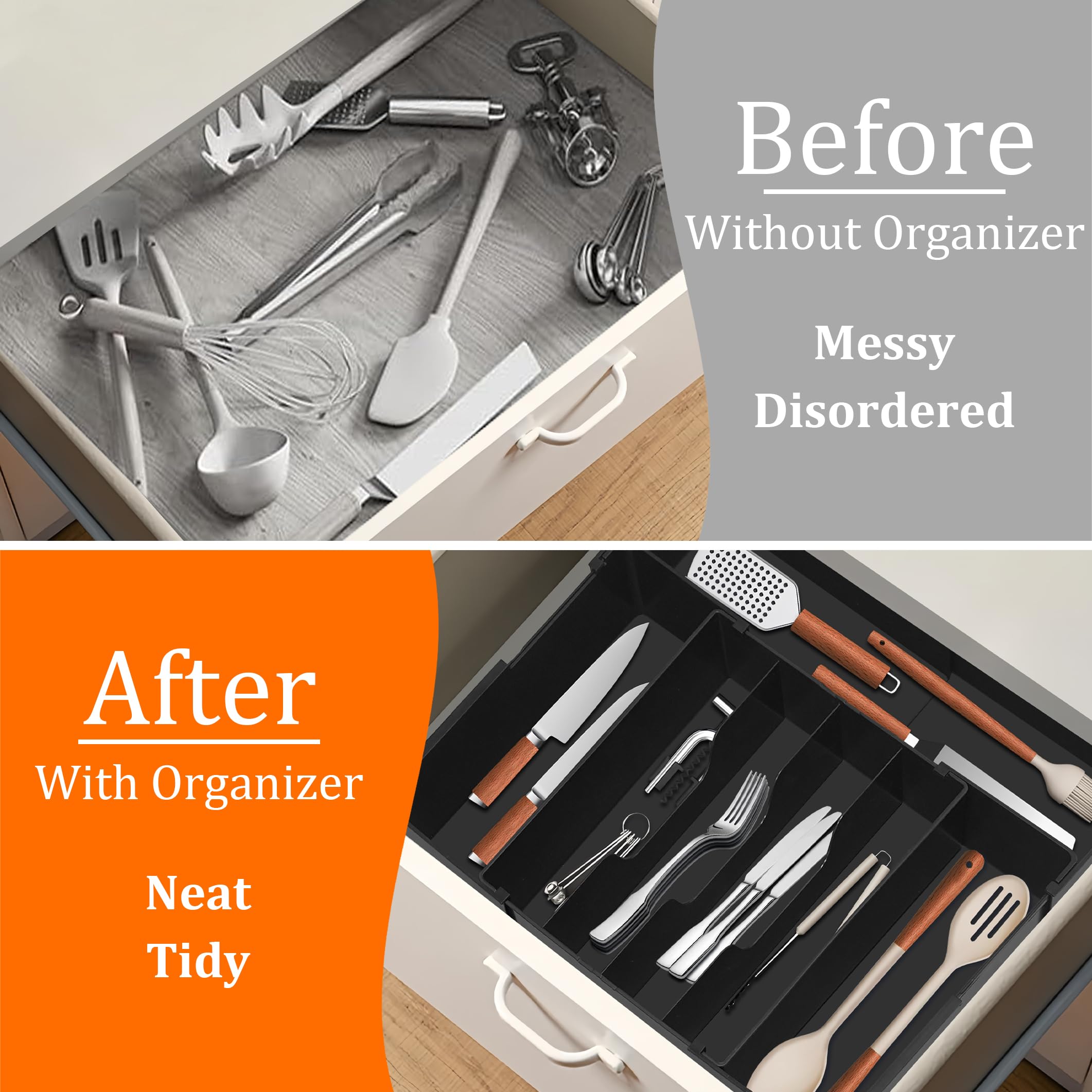 Non-slip feet keep the organizer securely in place during use.