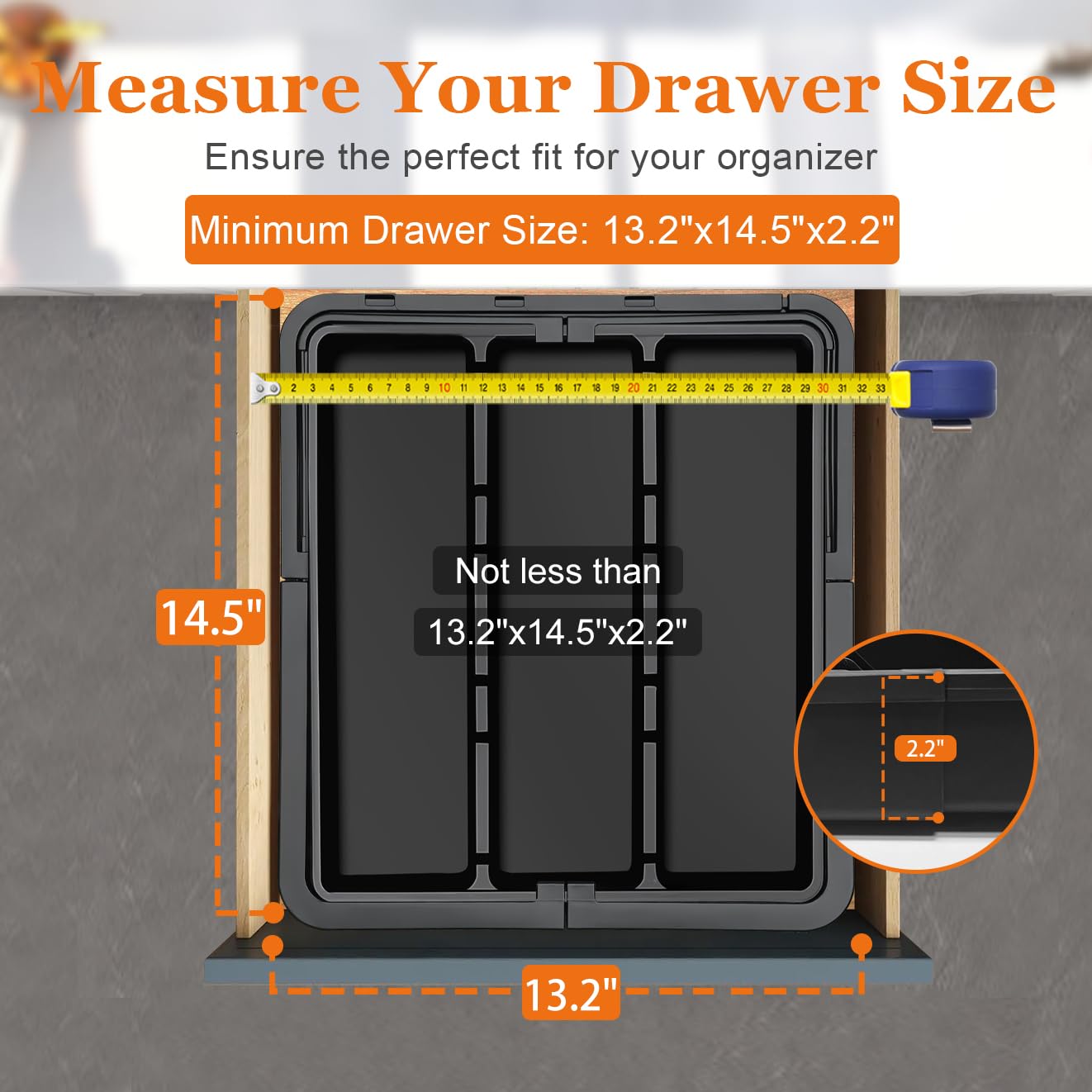 Spaclear non-slip feet design keeps tray stable during use