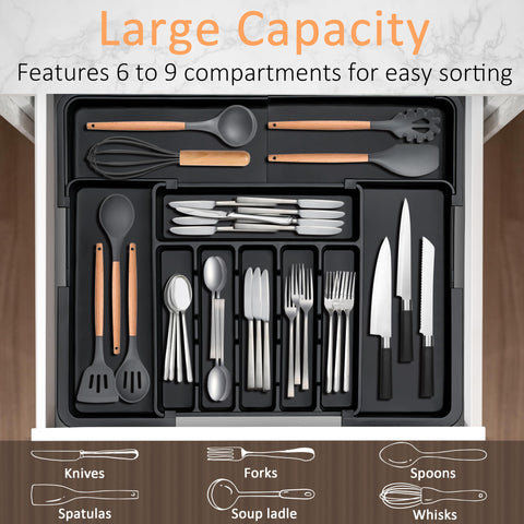 Spaclear silverware organizer folded compact fits small drawers