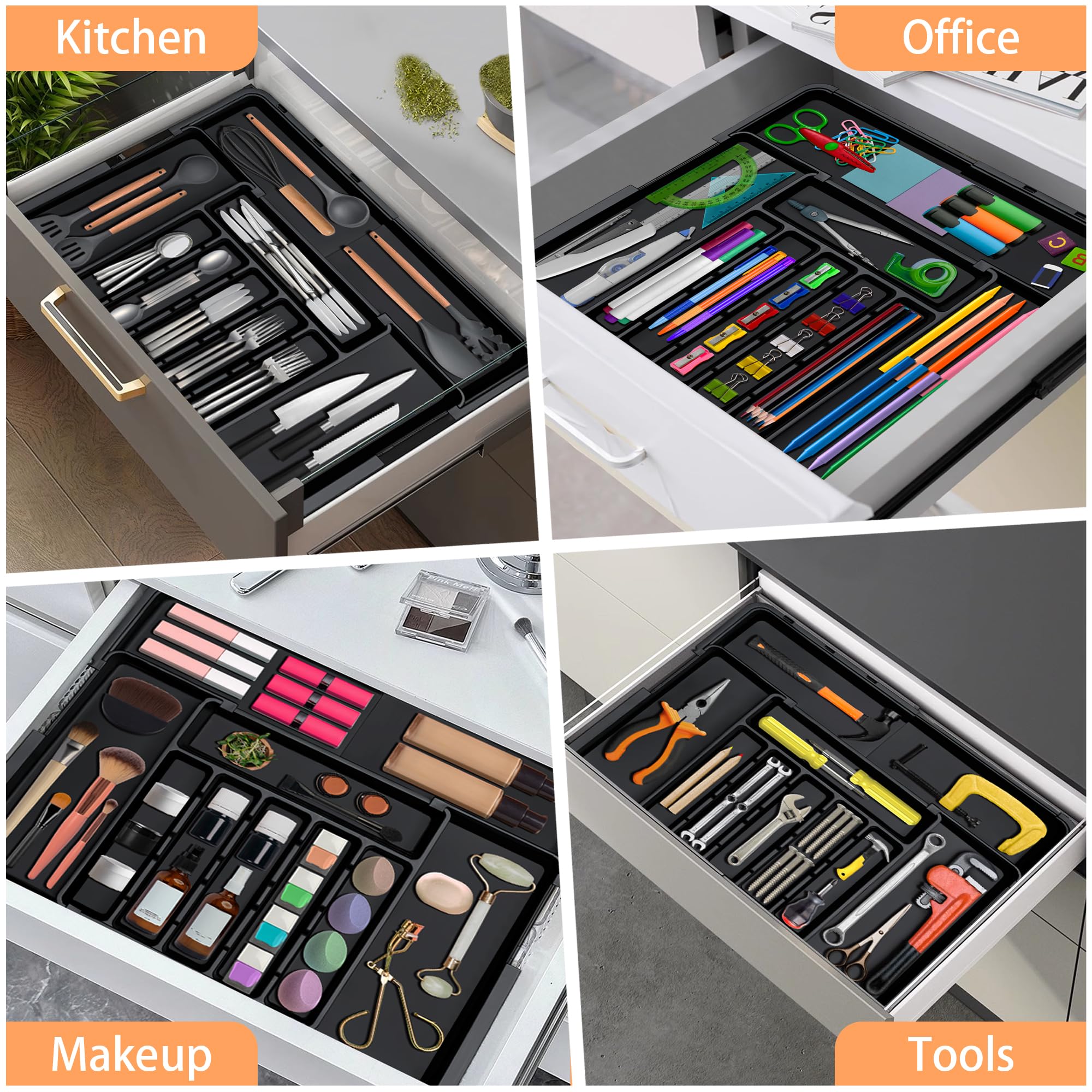 Spaclear silverware organizer multi-purpose storage for cosmetics or crafts