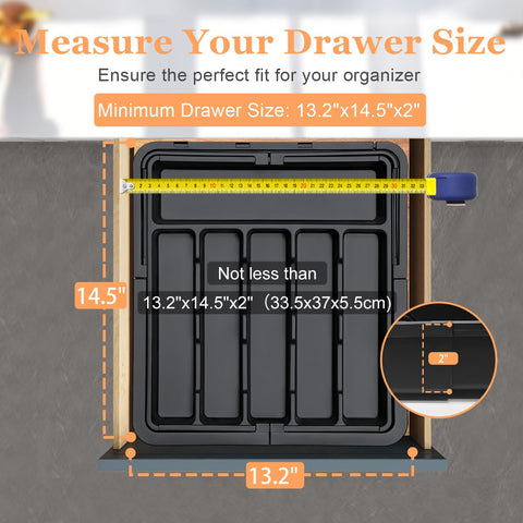 Spaclear silverware organizer non-slip feet keep the tray steady
