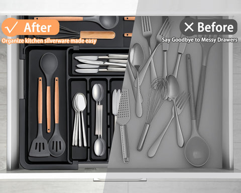 Spaclear silverware organizer space-saving design reduces kitchen clutter
