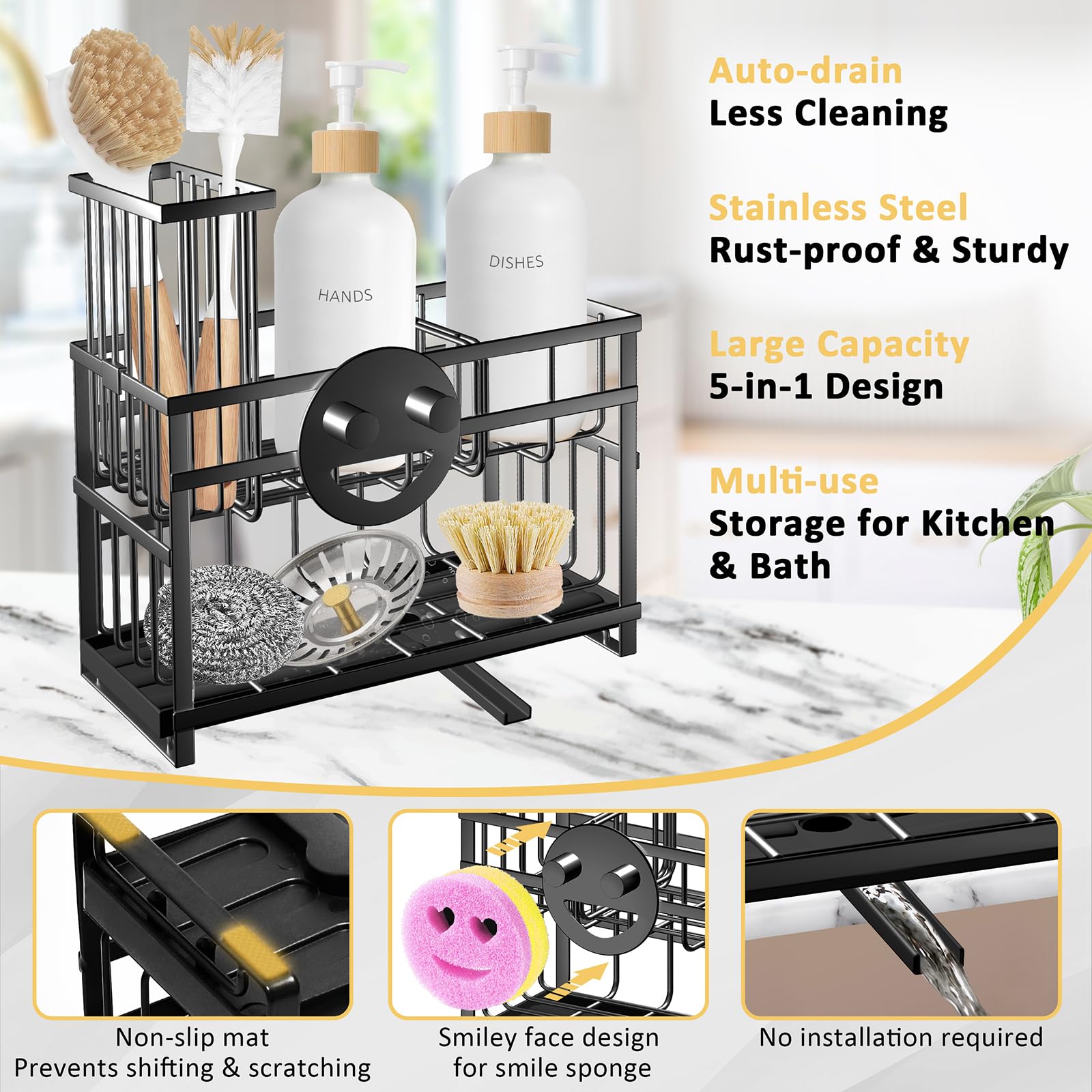 Spaclear anti-slip design protects countertops while holding items steady