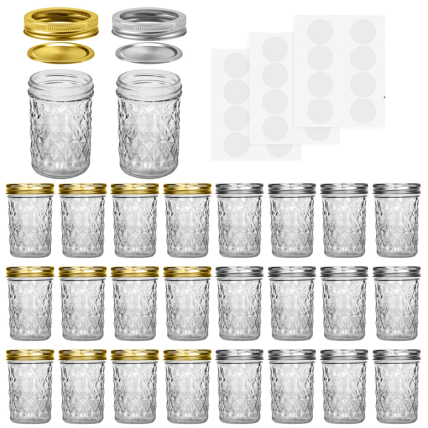 SPANLA 8oz mason jar with lids, ideal for preserves and gifts.