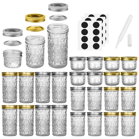 SPANLA Mason jar 12oz with regular lid, great for honey and gifts