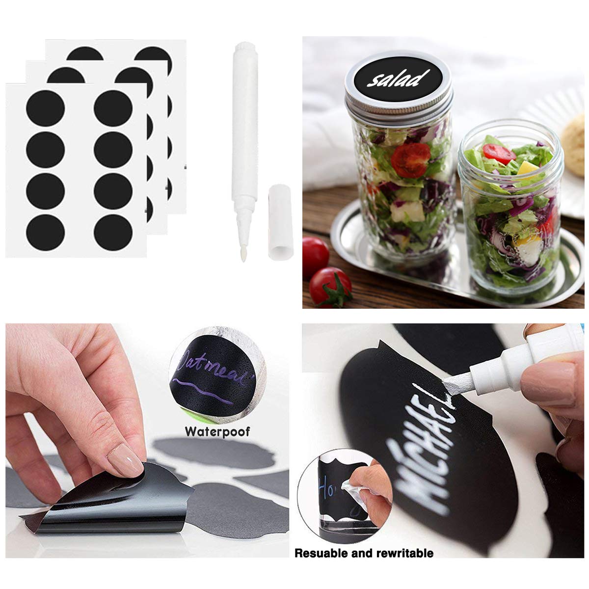 SPANLA Mason jars set includes 24 labels for easy content labeling