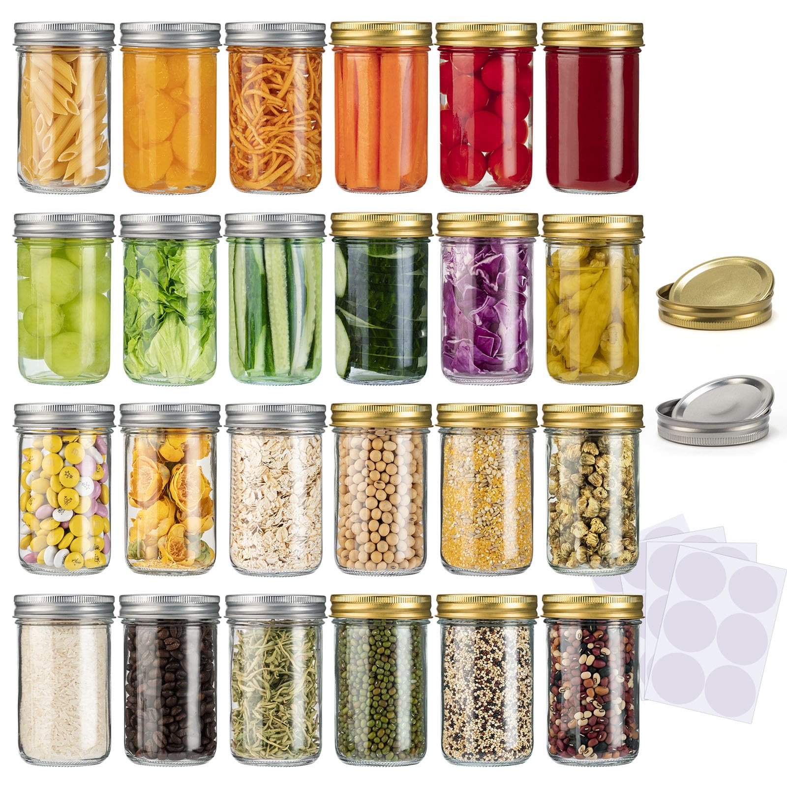 SPANLA 8 oz mason jar with regular lids for versatile storage