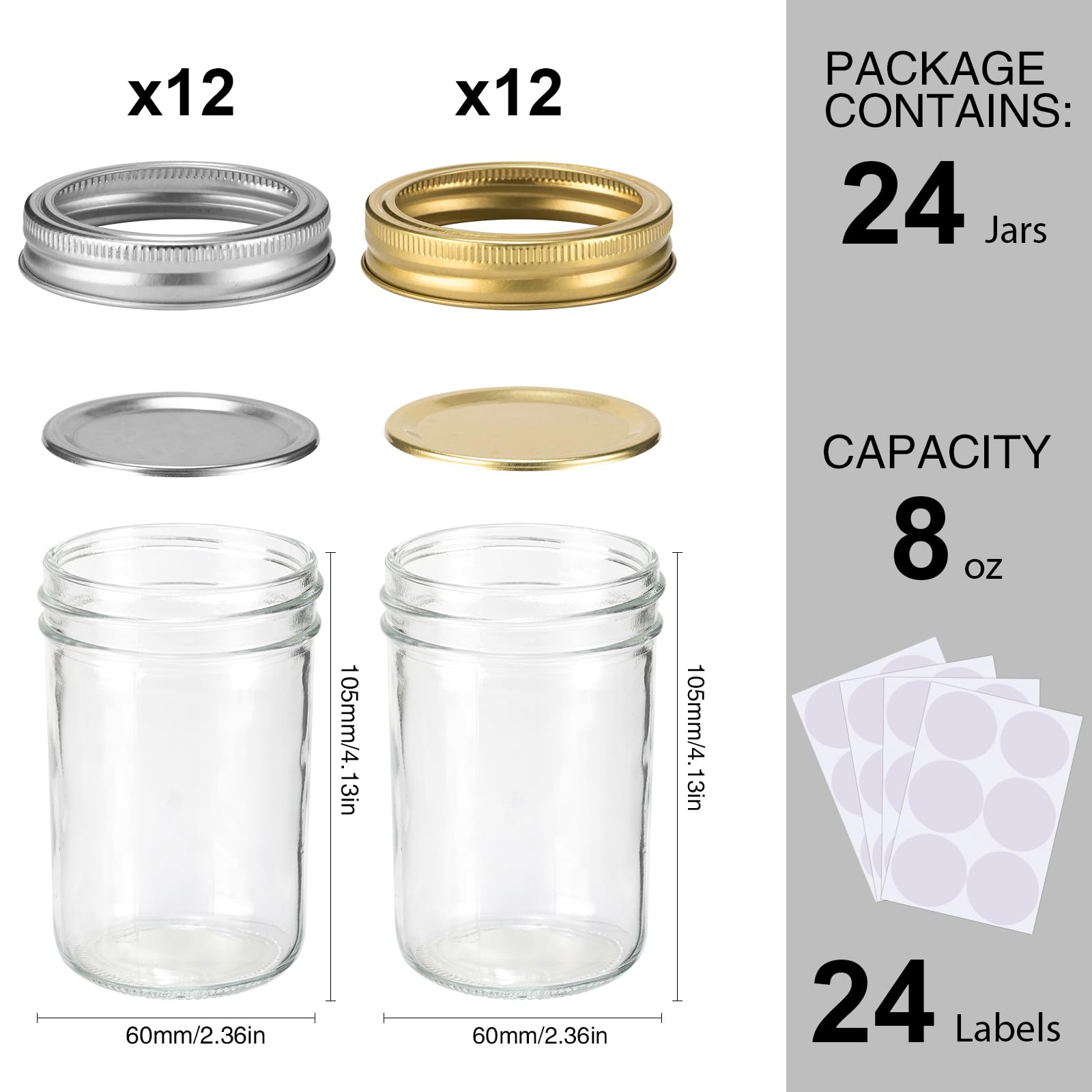 SPANLA 8 oz jar with silver lids close-up showing airtight seal