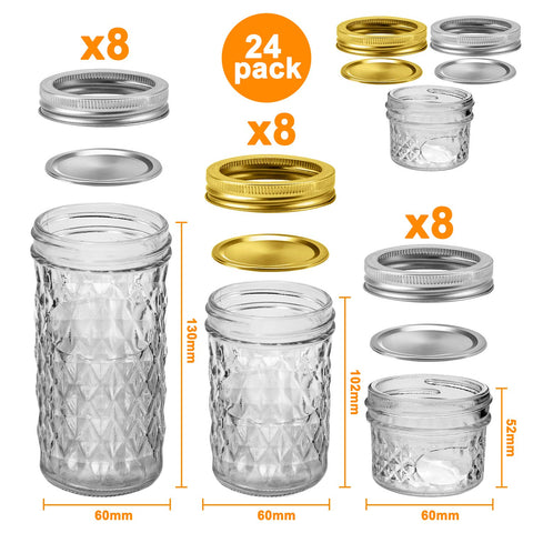 SPANLA Mason jar 8oz with regular lid, ideal for sauces and dry goods