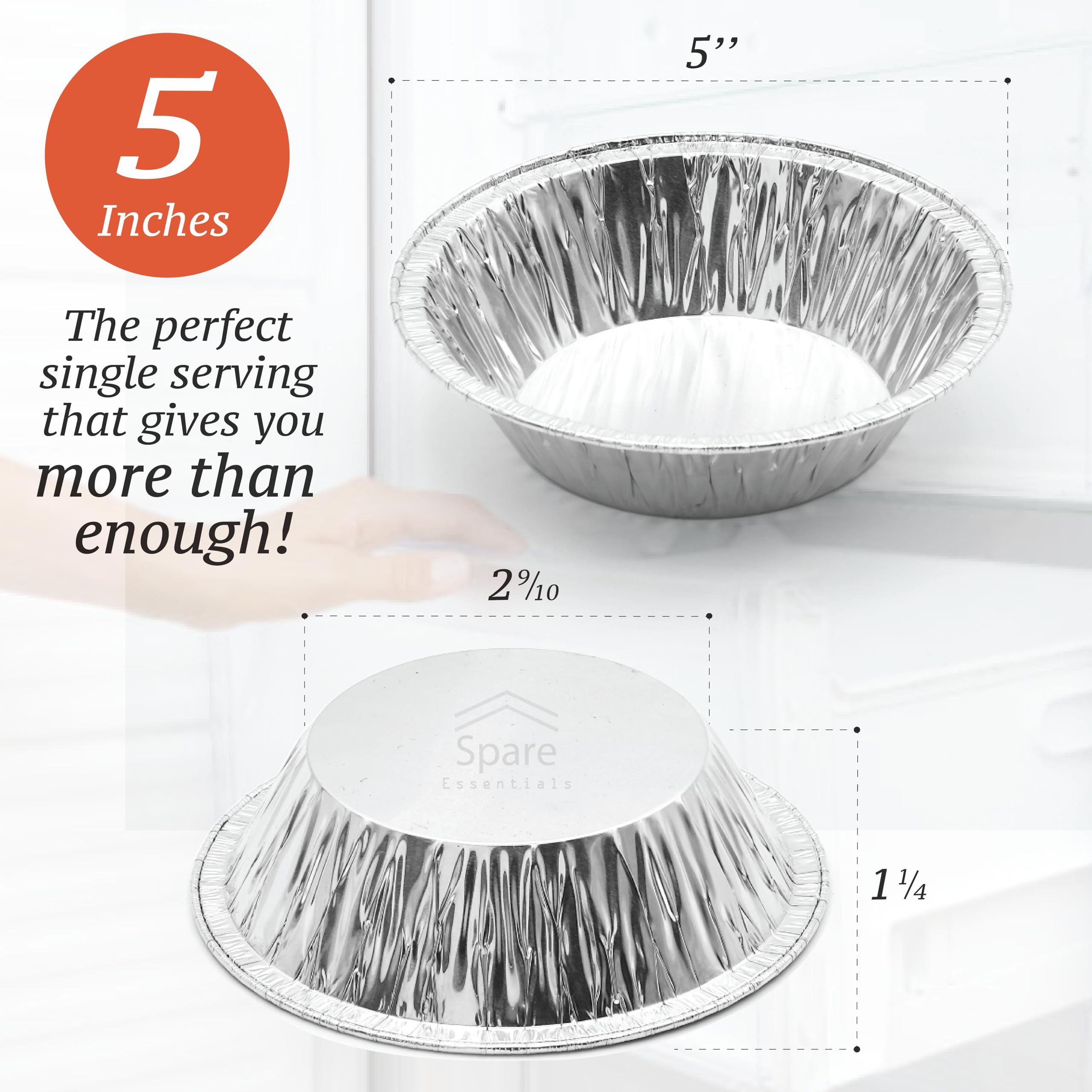 Spare Essentials 60-pack mini pie pans for individual servings.