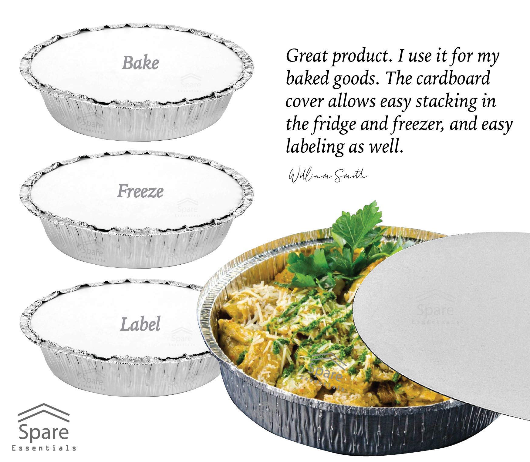 Spare Essentials pie pan with lid for holiday baking and leftovers
