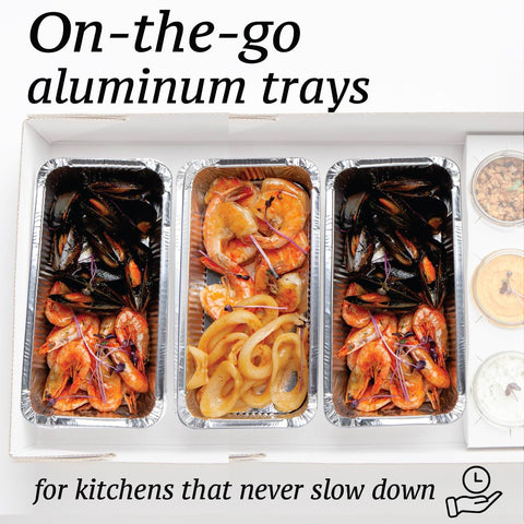 Spare Essentials takeout-ready foil pans with lids support deliveries and leftovers