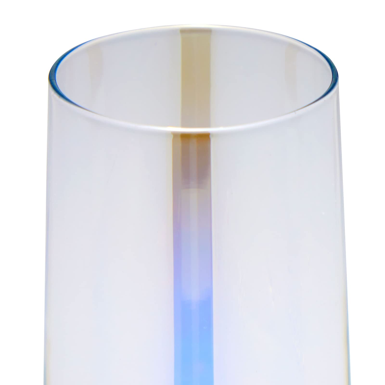 Sparkle and Bash iridescent stemless flute for mimosa serving at brunch.