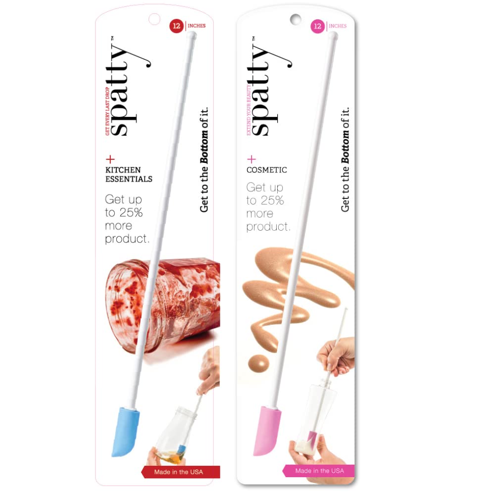 Spatty Daddy 2-pack pink and blue spatulas extracting more from jars