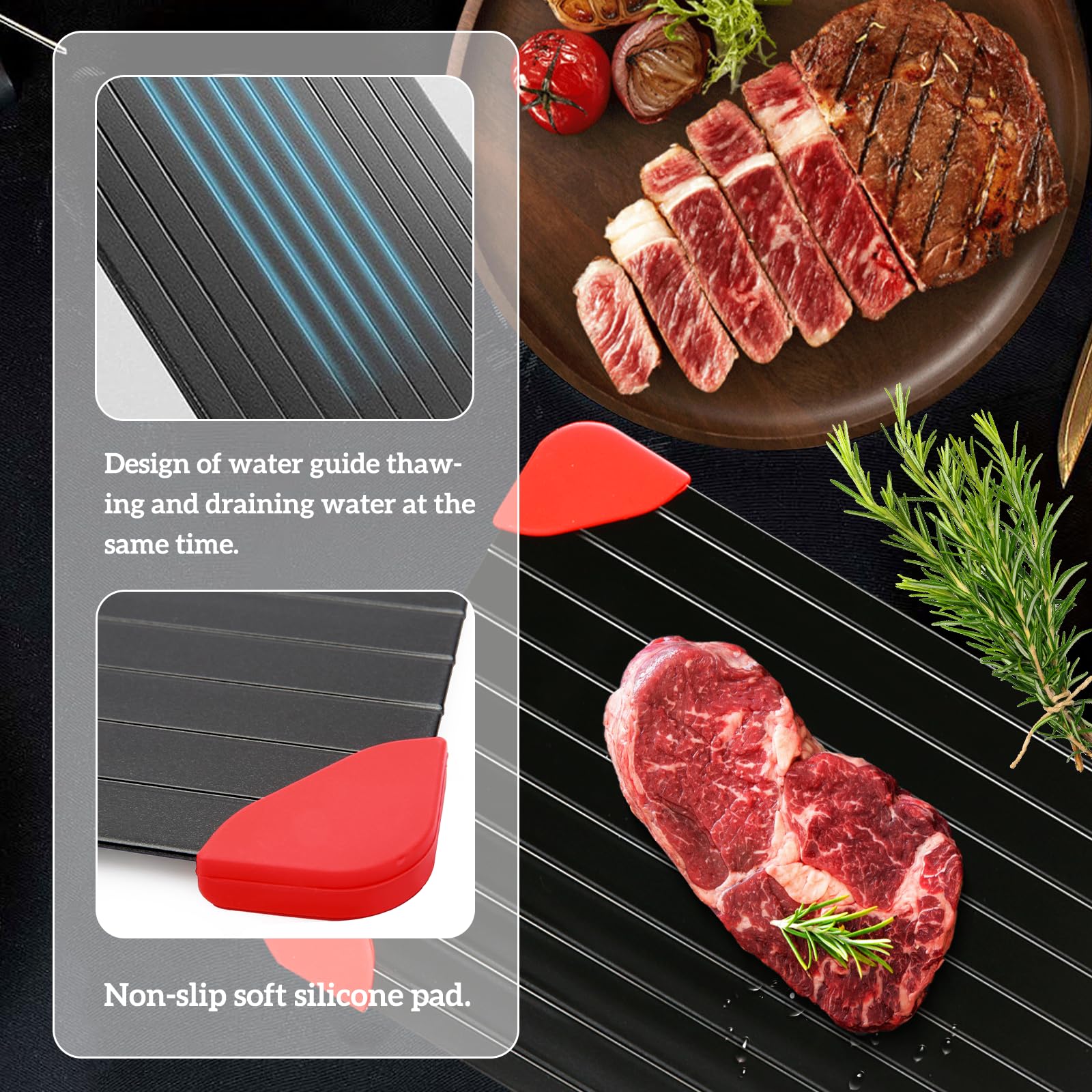 Small Spectabilis defrosting tray size fits compact kitchens.