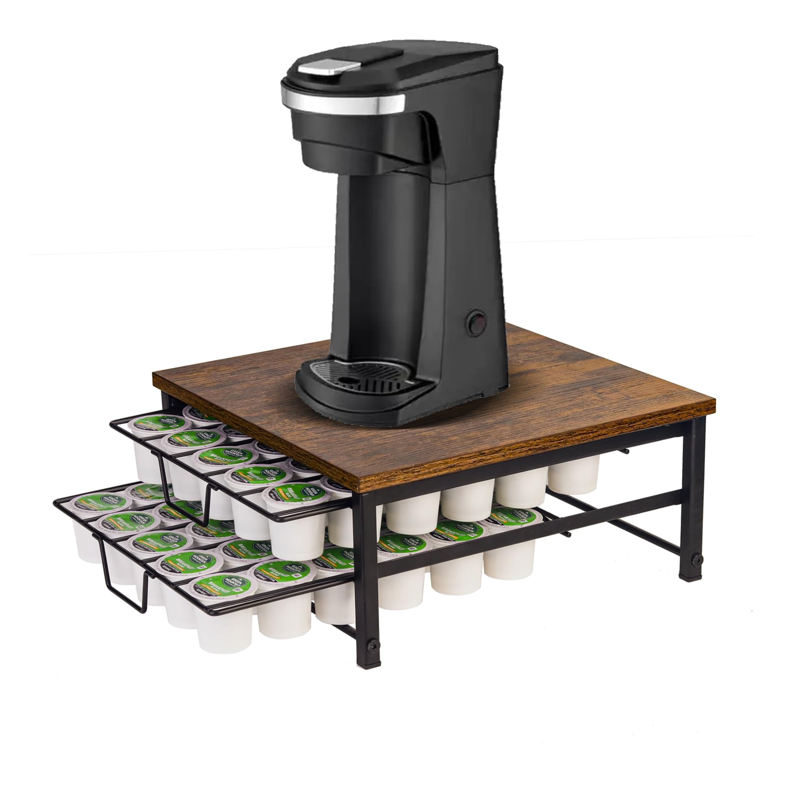 Speday 2-tier pod drawer front view shows organized K-Cups for quick coffee mornings