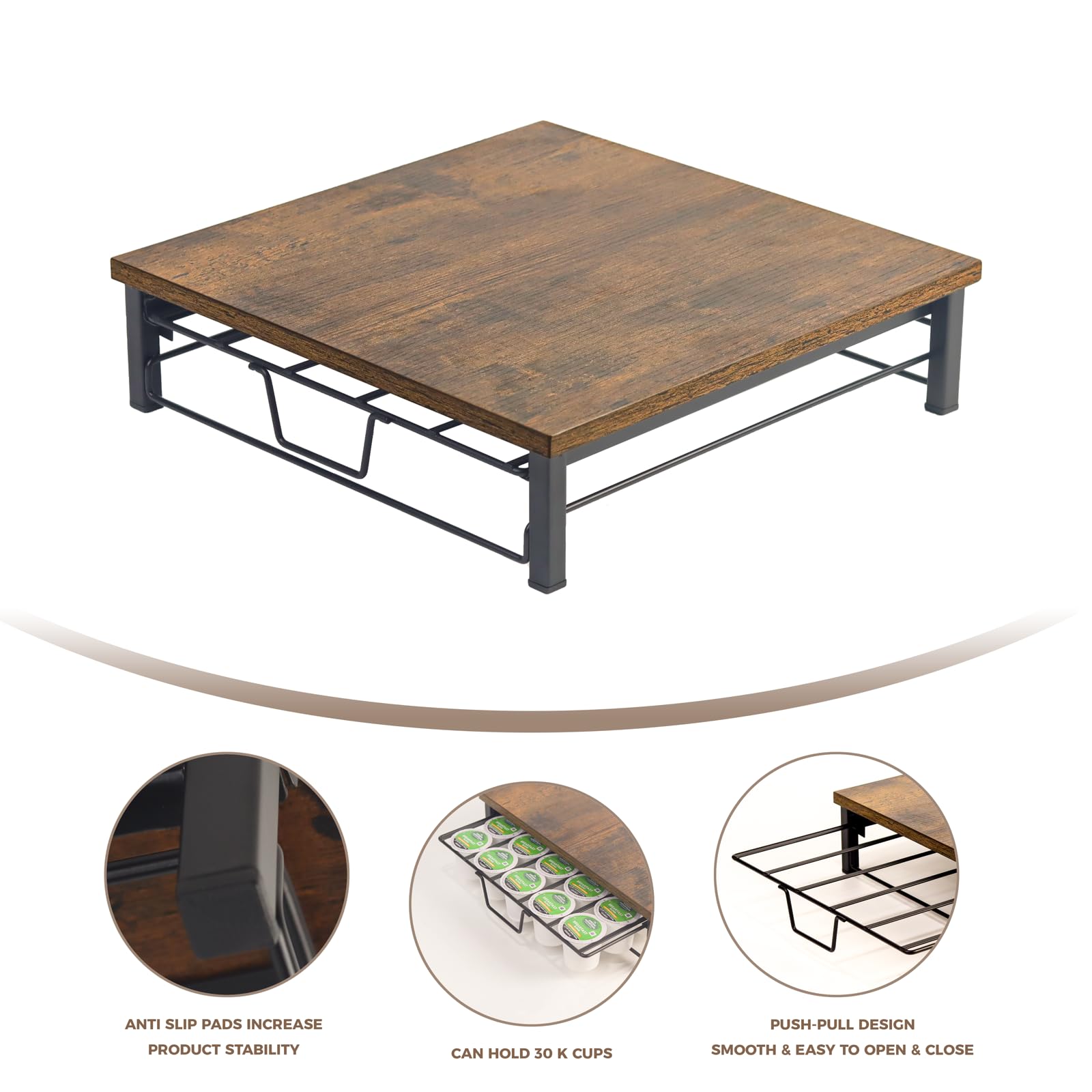 Speday Non-slip Wood Platform keeps your coffee maker steady during brewing.